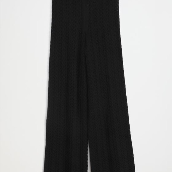 Balmy Breeze Black Crochet High-Waisted Swim Cover-Up Pants - Picture 6 of 7